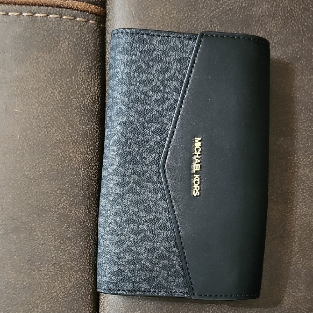 Michael Kors Black and Gray Bifold Wallet